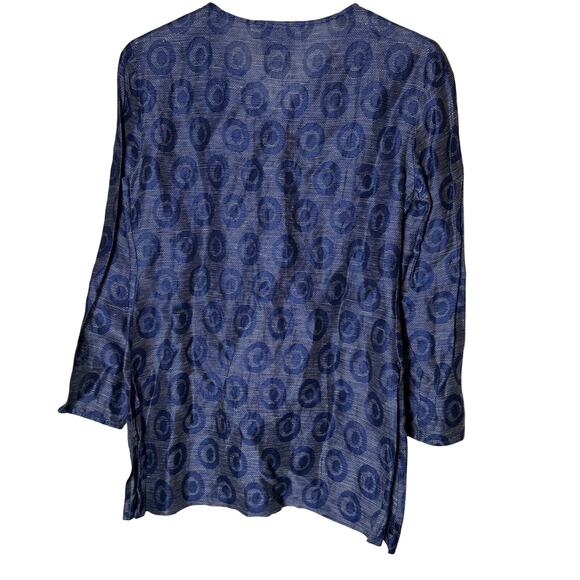 Vintage Oscar by Oscar De La Renta Blue Button Front Blouse - Picture 2 of 7